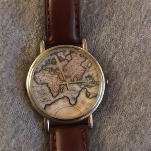 Urban Outfitters world map leather watch